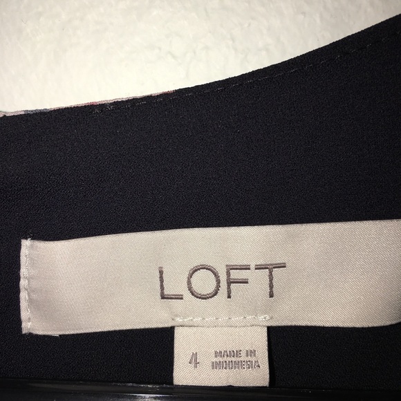 Loft Women's Black & Peach Floral Dress Size 4 - Picture 3 of 8